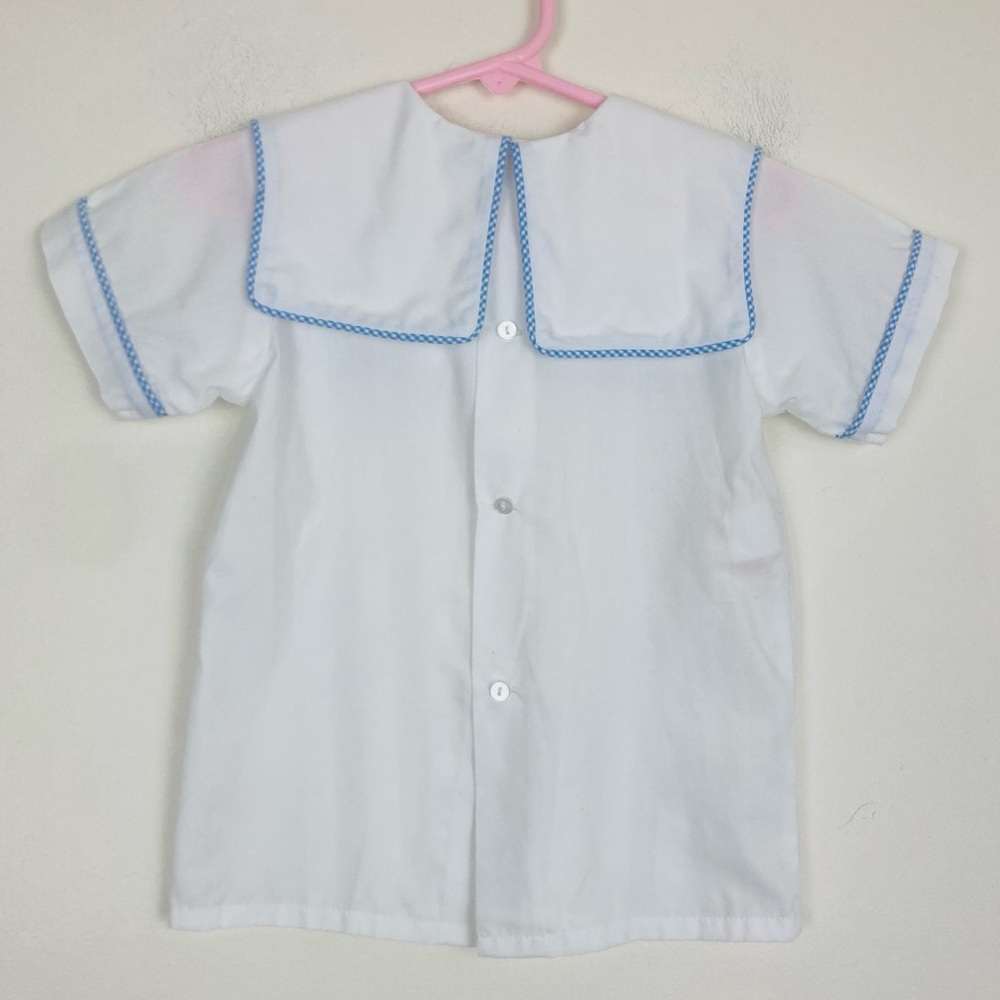 Baby Sen by Remember Nguyen white pilgrim collar Thanksgiving embroidered dress - Picture 3 of 4